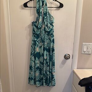 Lightly used Blue and White Backless Halter Sundress